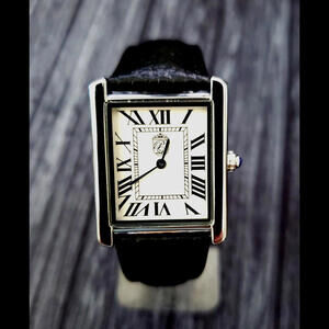 Vintage Swiss Inspired Pierre Lucerne Mens Tank Watch‎ Black